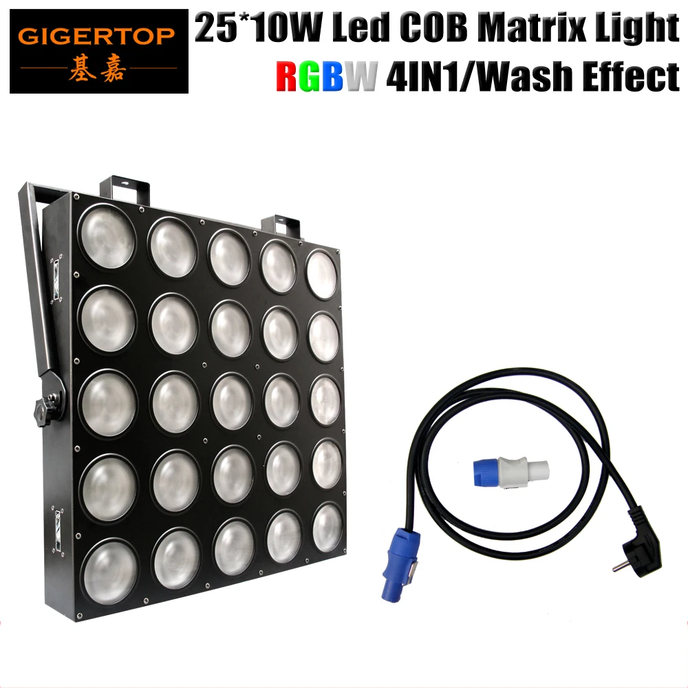 Freeshipping 25 Head Led Matrix Light 25*10W RGBW Cree 4IN1 Color 110/100/40/7 DMX Channels IP20 Audience Wash Blinder Audience