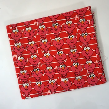

90*145CM patchwork cartoon Sesame Street canvas fabric for Tissue Kids Bedding home textile for Sewing Tilda Doll curtain