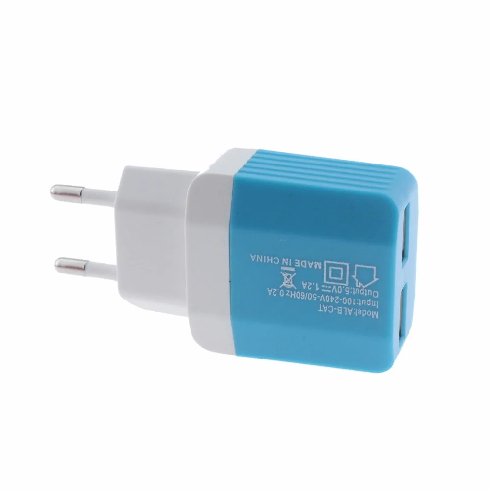 2 Ports USB Charging Head 5V 1.2A Color Cookies Charger Power Adapter