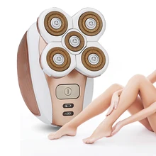 Портативный электрический эпилятор для женщин, безболезненная Бритва для волос, удаление волос на лице, эпилятор для тела, безопасный, 5 лезвий, зарядка через USB