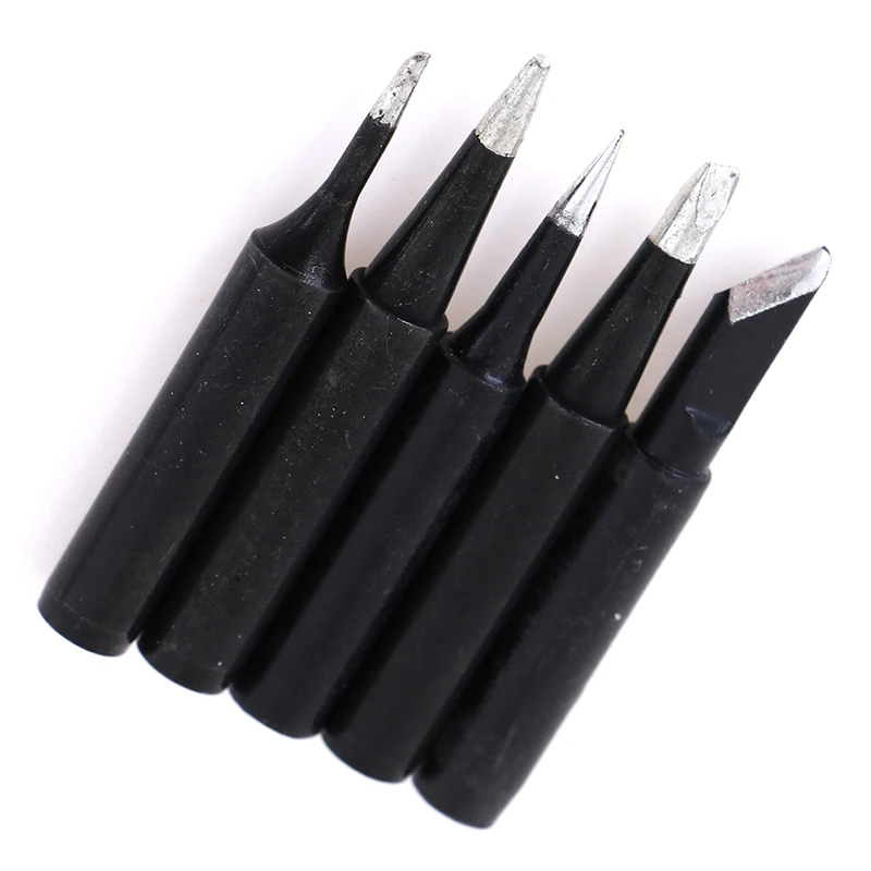 

5Pcs/set 900m-t Copper Replacement Bevel Style Soldering Iron Solder Tip For 936