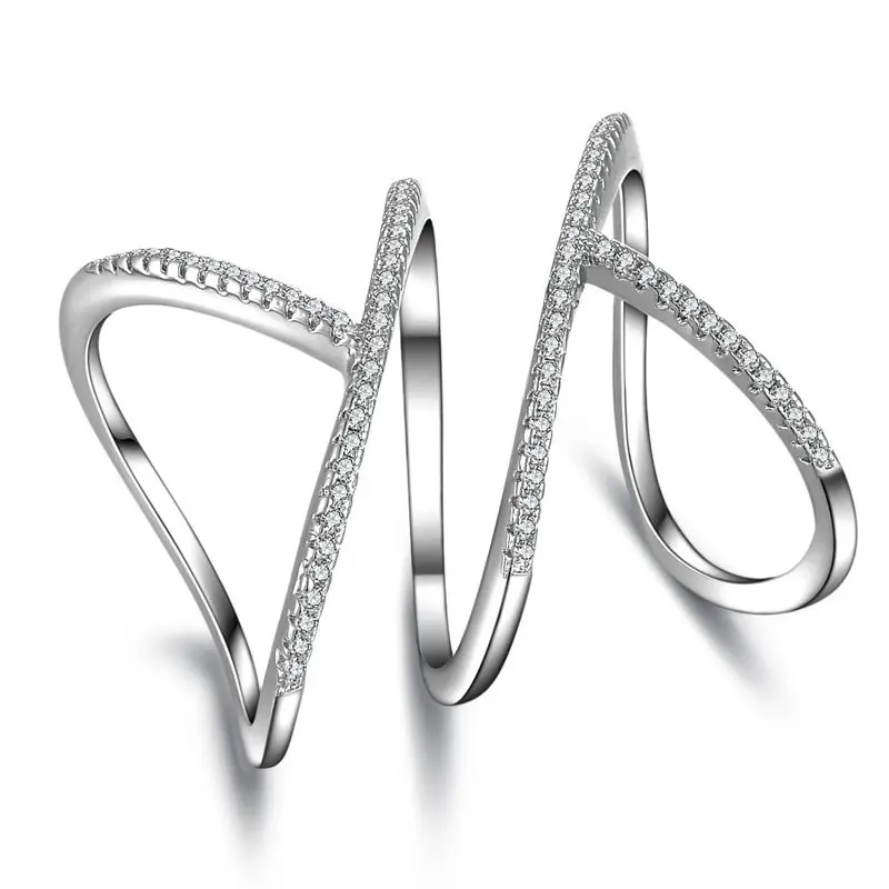 

Trendy Inlay zircon Party Ring For Women Charm Silver Plated Finger Jewelry Girls Gift Dropshipping Wholesale