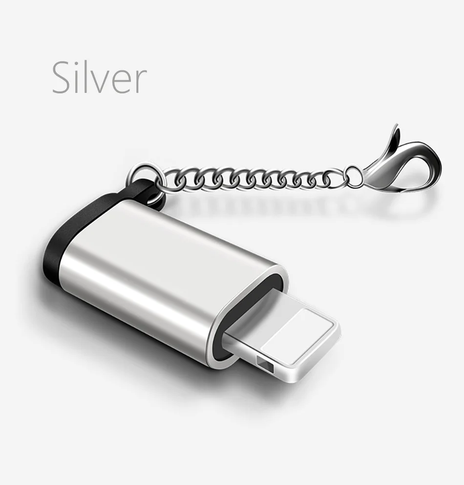 !ACCEZZ Mini Micro USB To Lighting 8 Pin For Apple Adapter With Key Chain For iphone X XS XR 6 7 Plus Sync Charger OTG Converter (9)