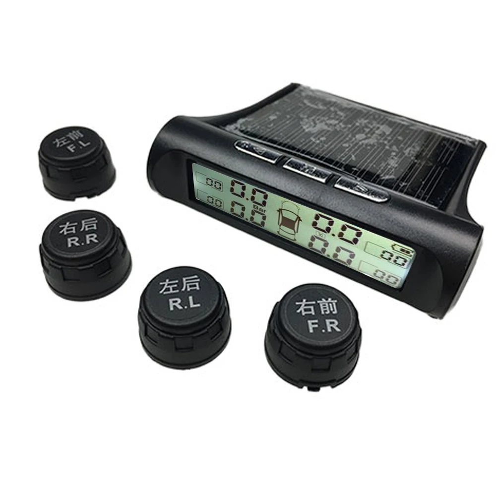 Система контроля давления в шинах TPMS умный датчик на солнечной батарее 4 датчика