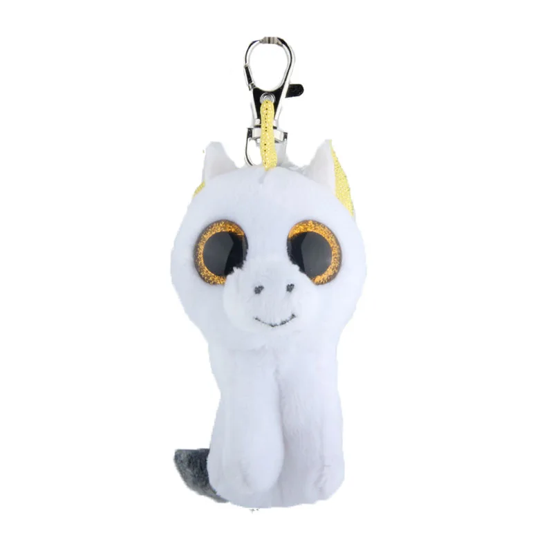 

Ty Boos Big Eyes Plush white unicorn Keychain Toy Doll TY Baby Kids Gift