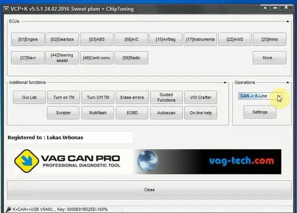 VAGCAN PRO V5.5.1 с FTDI FT245RL чип VCP OBD2 Диагностический интерфейс USB кабель Поддержка Can Bus UDS K Line работает для AUDI/V W