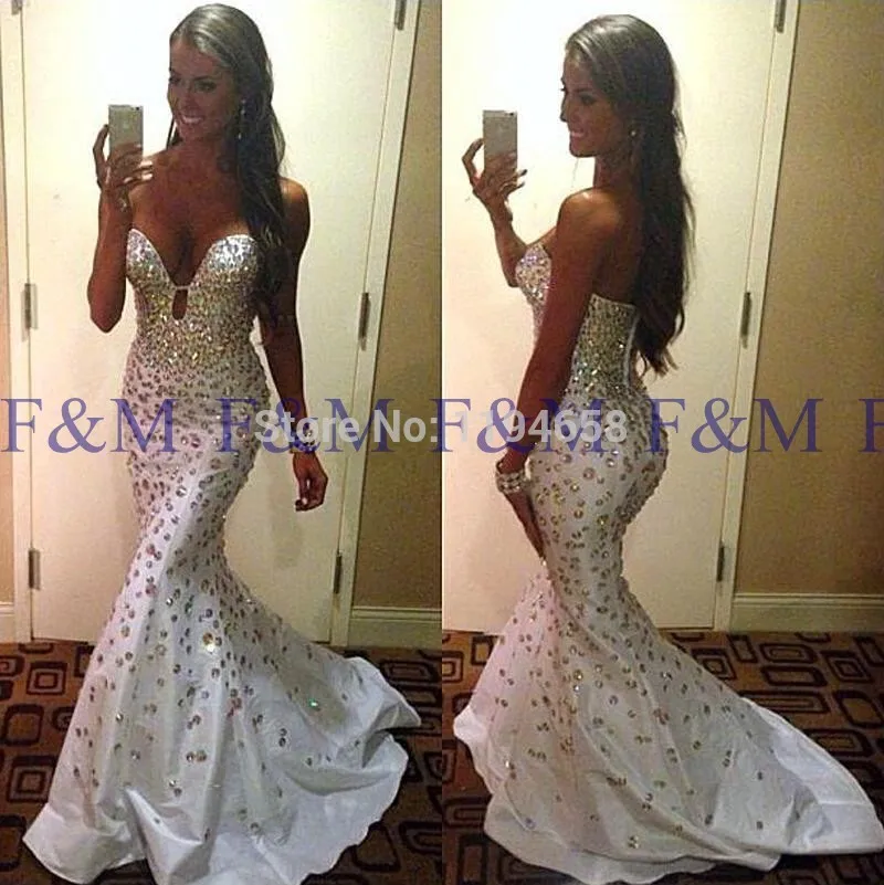 2016 Sexy Lady New Fashion Classic Sweetheart Mermaid Crystals Beads Luxury Top Quality Floor Length Pageant