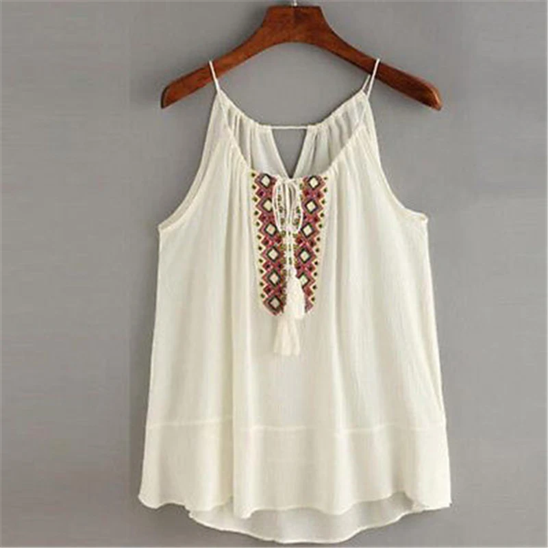 Женская одежда с вышивкой Cami Tassel Drawstring Top Tanks Camis Tops shirt Холтер жилет женская одежда