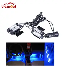 4x 3LED салона Декоративные свет лампы 12 В 4in1 Атмосфера автомобилей синие огни автомобилей для укладки зарядки Glow
