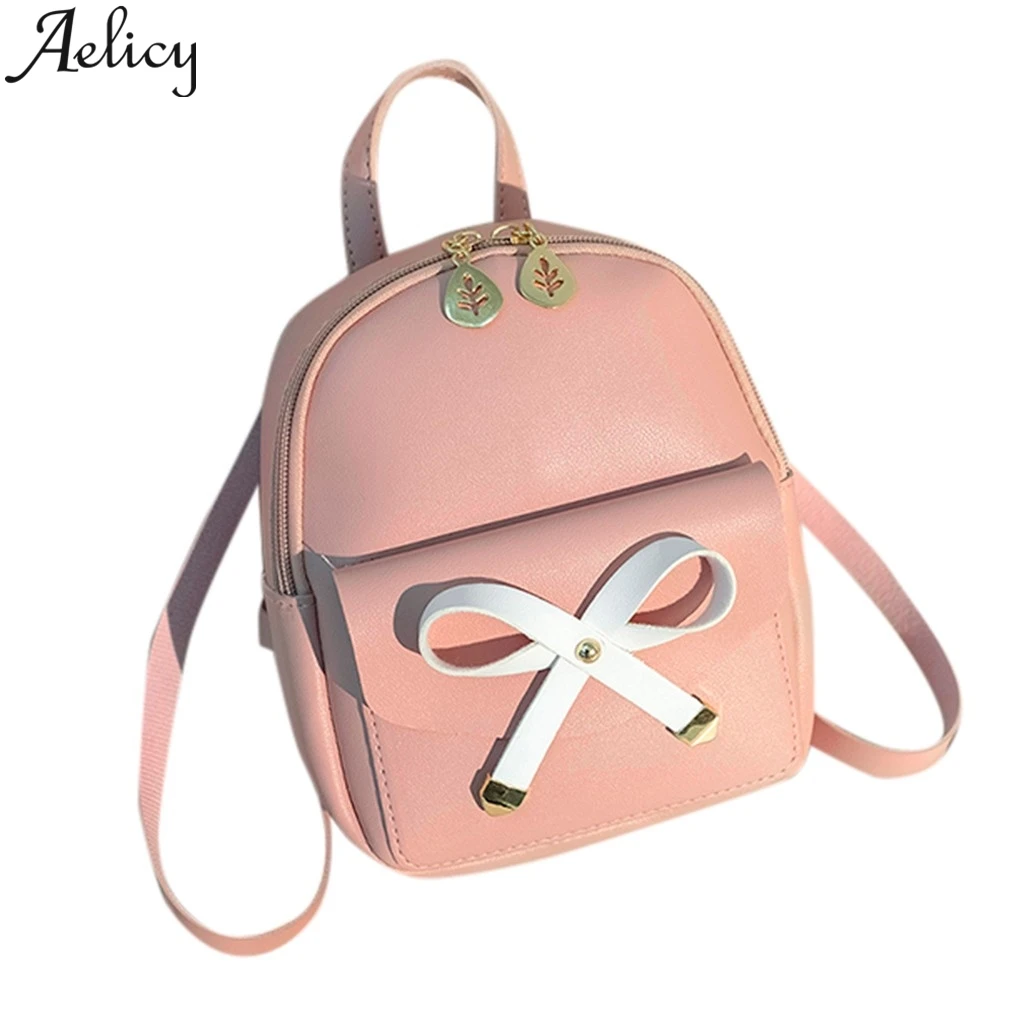 Женский кожаный рюкзак Aelicy на молнии школьный для девочек дорожные сумки женщин