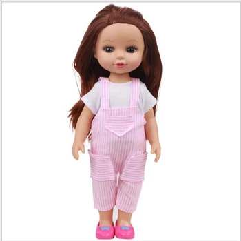 

35cm Soft Vinyl Cute Princess Reborn Baby Doll Cheap Gifts Toys Lifelike Birthday Gifts with Beautiful Pink Overalls