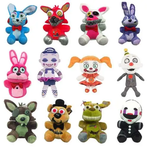 

High Quality New toys! 18cm FNAF Bear Foxy stuffed toys Cartoon Movie Five Nights At Freddy plush doll