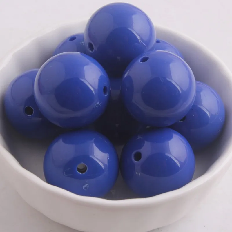 OYKZA красочные 20 мм/6 мм до 26 мм массивные акриловые твердые Пузырьковые бусины для детских модных ювелирных изделий, бисерное ожерелье - Цвет: dark blue