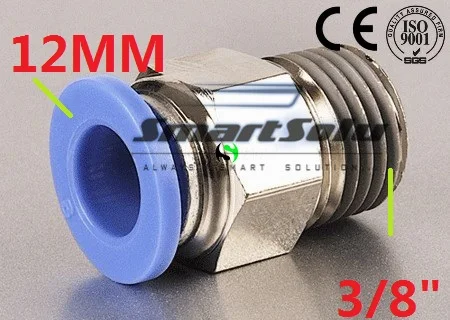 

Free Shipping 10 pieces PC12-03 Male Straight Air Pneumatic Connector 12mm Push in 3/8" One Touch Quick Fitting