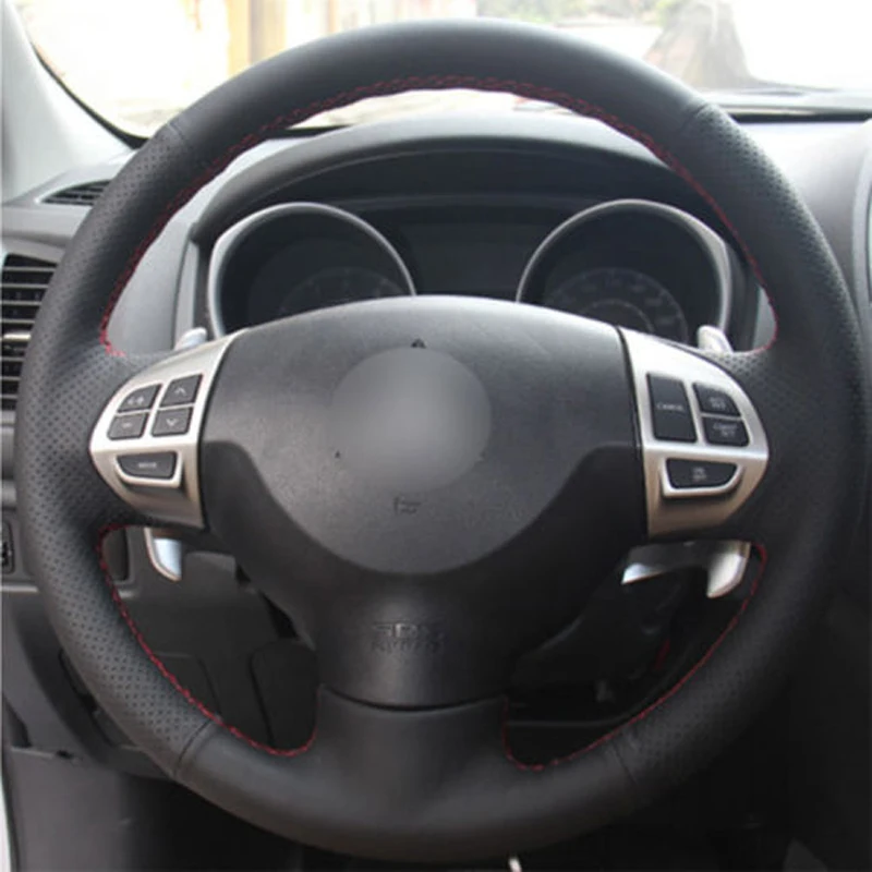 Кожаный чехол на руль для Mitsubishi Lancer EX Outlander ASX Pajero Sport|Чехлы руль| |