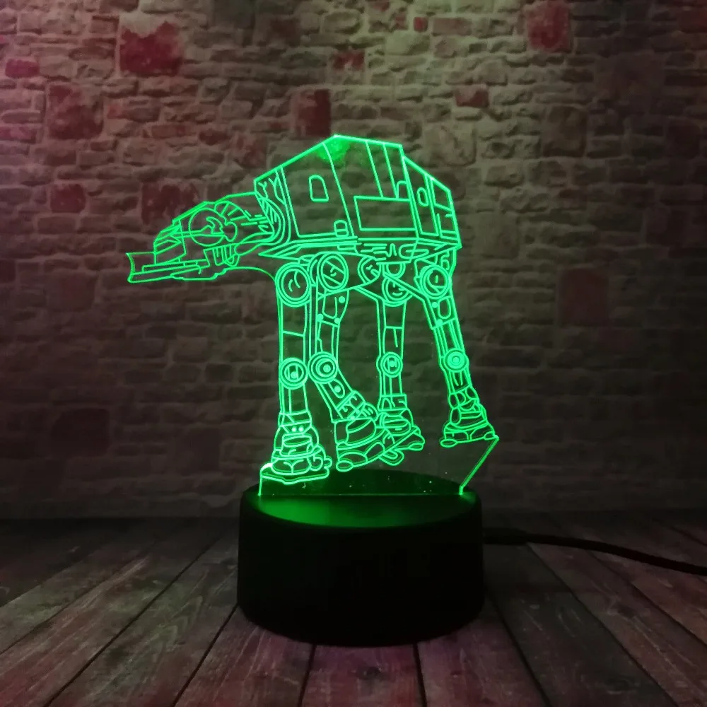 Рождественские Подарки Звездные войны трек Tie Fighter Veilleuse черный рыцарь Смарт 3D лампа для мальчиков Спальня светодиодный RGB ночные огни игрушка для декора дома