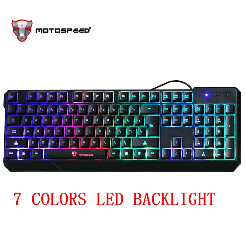 MotoSpeed K70, 104 клавиш, USB, проводная, 7 цветов, яркий светодиодный, с подсветкой, компьютерная игровая клавиатура, Teclado, USB Esport, клавиатура для ПК, настольный компьютер