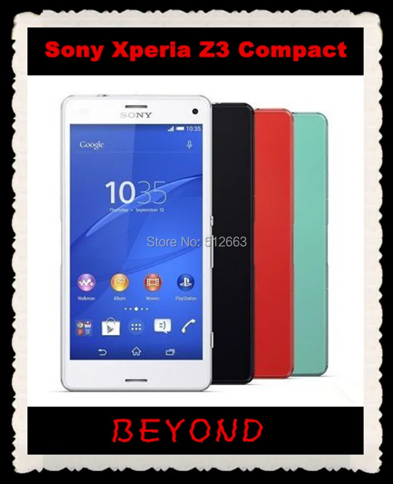 

Sony Xperia Z3 Compact D5803 Original Unlocked GSM 4G LTE Android Quad Core RAM 2GB ROM 16GB 4.6" 20.7MP 2600mAh Mobile Phone