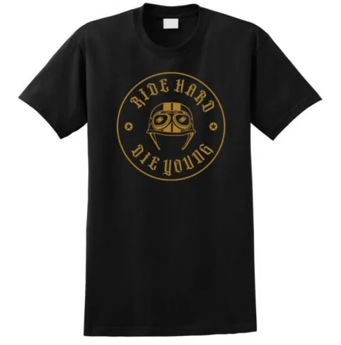 Custom Ride Hard Die Young Motorcycle T-Shirt Men Print T Shirts diy shirts |