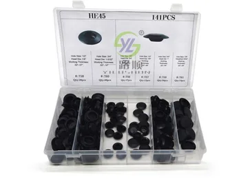 

141Pcs Car Flush Mount Black Plastic Assortment Auto Body Sheet Metal Hole Plug Kit Accessories For VW /Ford /Kia /Mazda /Toyota