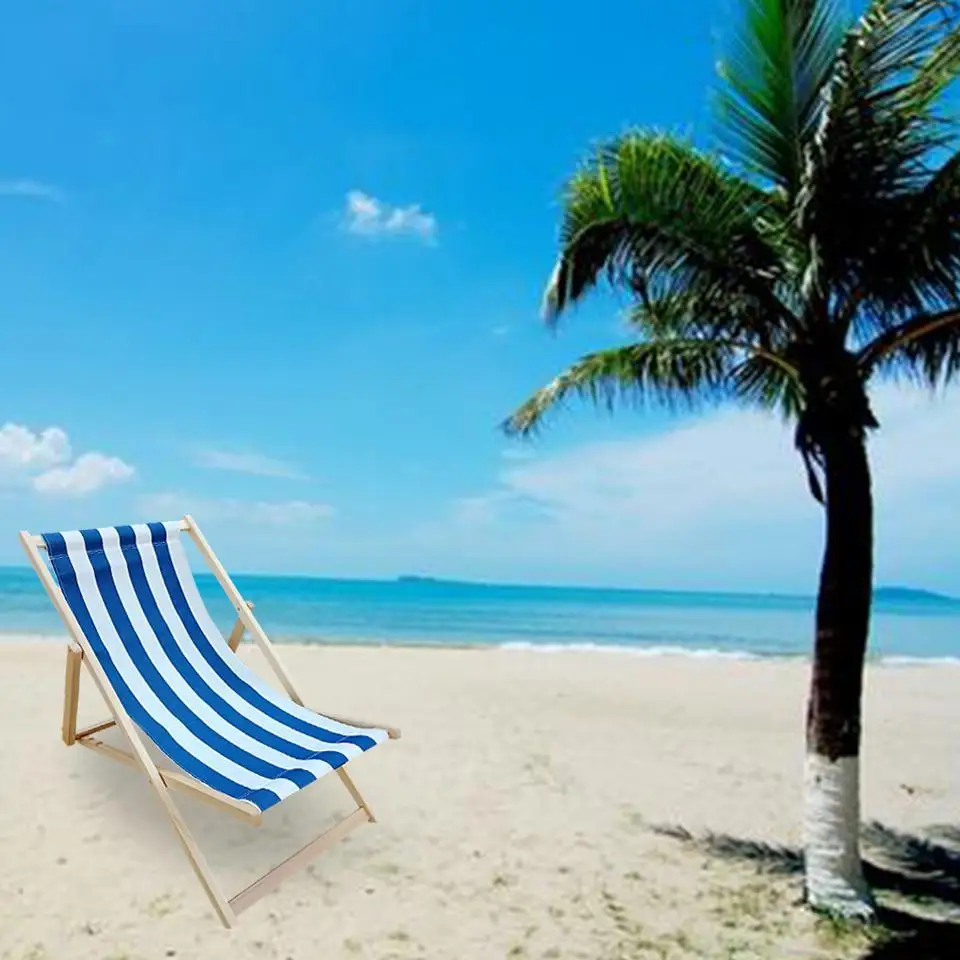 

TPFOCUS Folding Beach Chair with 3 Reclining Levels for Garden Seaside Relaxing