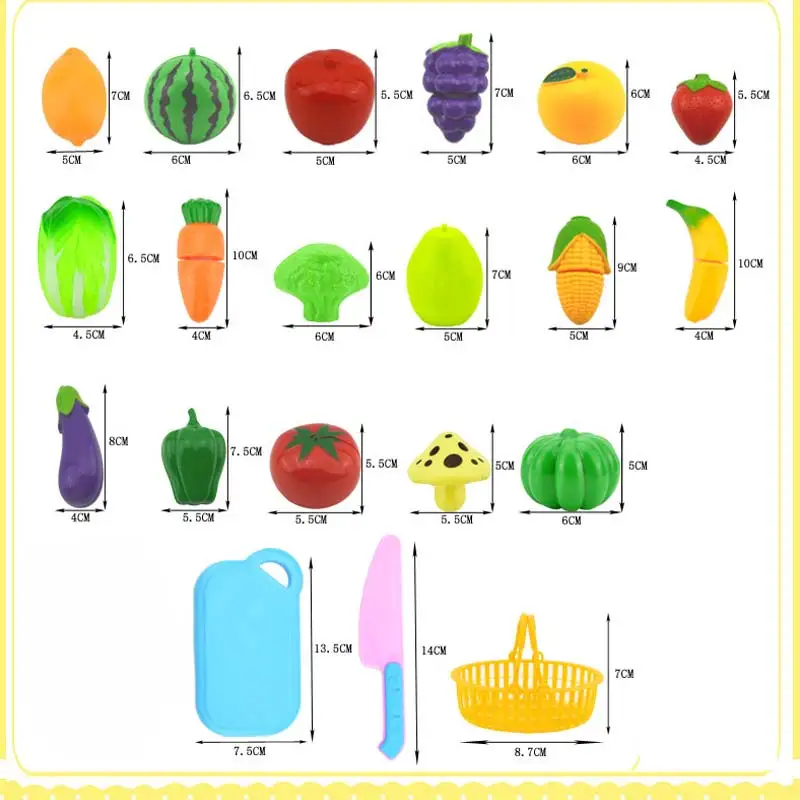 Kitchen Fruit Toys Plastic Food Toy Sets Cutting Fruit Vegetable Foods Pretend Play Girls Boy Kids NewToys for Children Dropship (3)