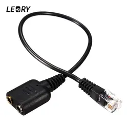 LEORY Новый 1PC 25cm Dual 3.5mm Аудио Разъем Для Женщин И Мужчин RJ9 Переходник Конвертер Кабель Для Компьютера Гарнитура Телефона Использование