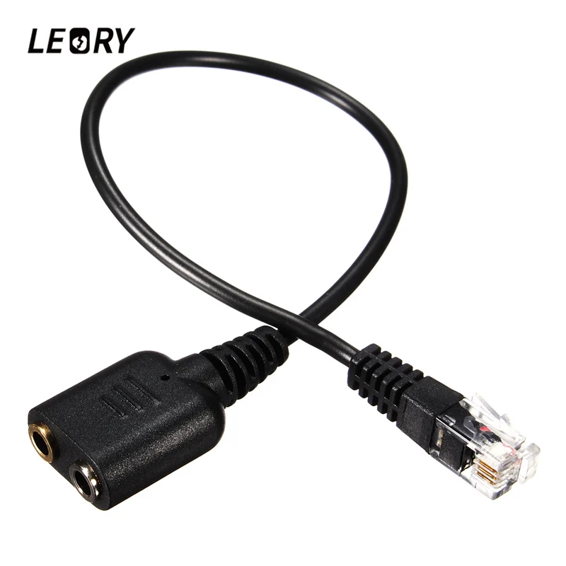 RJ9 Male to Dual 3.5mm Male Adapter for your own Headset Amplifier to Computer