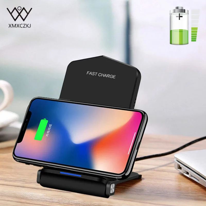 

Foldable Qi Wireless Charger Mobile Phone Holder Fast Wireless Charger For Samsung Note 8 For iPhone X 8 Docking Dock Station