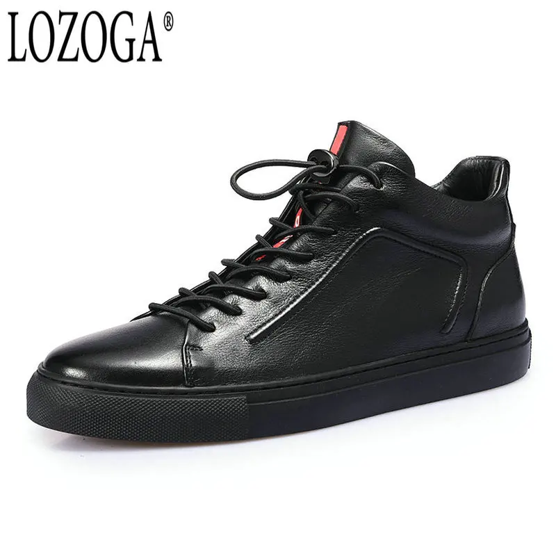 Lozoga New Men Shoes Fashion Boots Ankle 100% Genuine Leather High Quality Handmade Luxury Brand Boots Black Lace Up West Style Lozoga New Men Shoes Fashion Boots Ankle 100% Genuine Leather High Quality Handmade Luxury Brand Boots Black Lace Up West Style