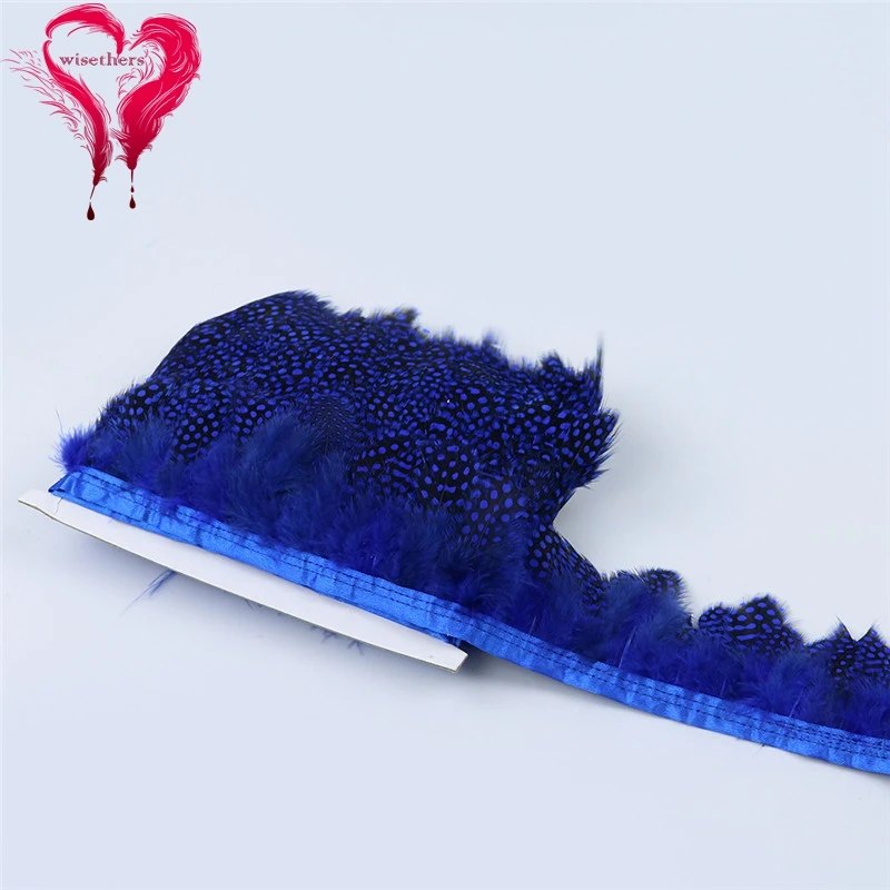 5 royal blue guinea fowl feather trims 4
