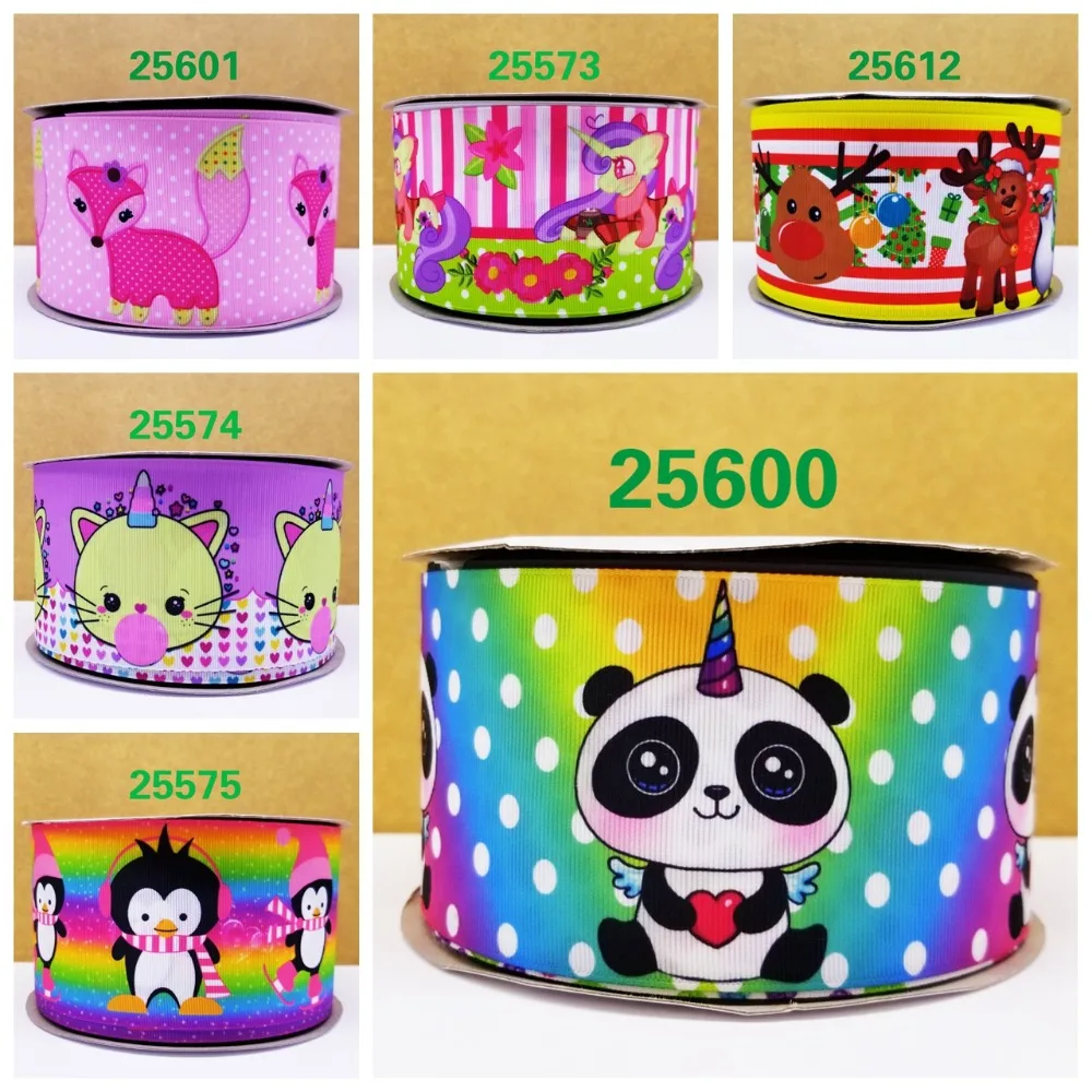 

Cartoon printed grosgrain ribbon ,satin ribbon 10 yards . 25573-