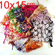 OMH 50 шт. 10x15 см 20 цветов Любовь Роза Сердце Рождество Свадьба вуаль подарок мешок органзы сумки ювелирные изделия упаковка подарочный чехол BZ09