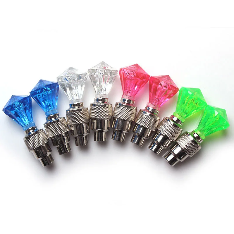 Sale Diamond Bicycle Valve stem LED Motion Activated Light Safety Cycling Lamp Wheel Tire Valve Stem Cap Fashion Bike Accessories 2