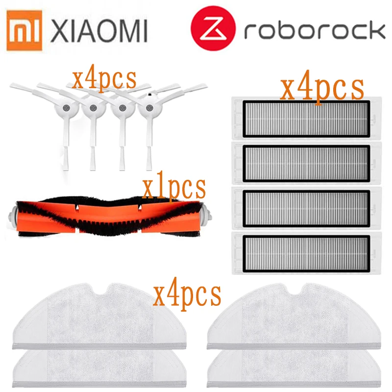 13 шт./лот подходит для Xiaomi roborock s50 s51 roborock 2 запасных комплекта основная щетка hepa фильтр, боковая щетка части швабры