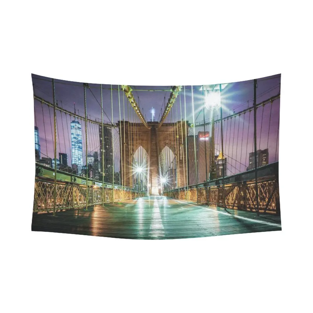 WARM TOUR European Cityscape Wall Art Home Decor, Brooklyn Bridge New