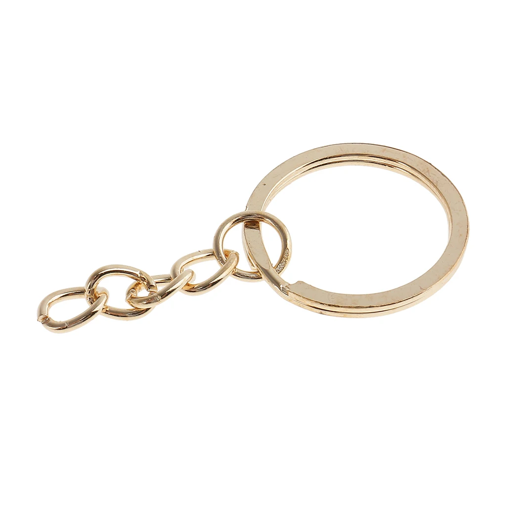 

50 Pieces Alloy Key Ring Blank Keychains Split Ring Gold Tone Findings 4 Link 20mm