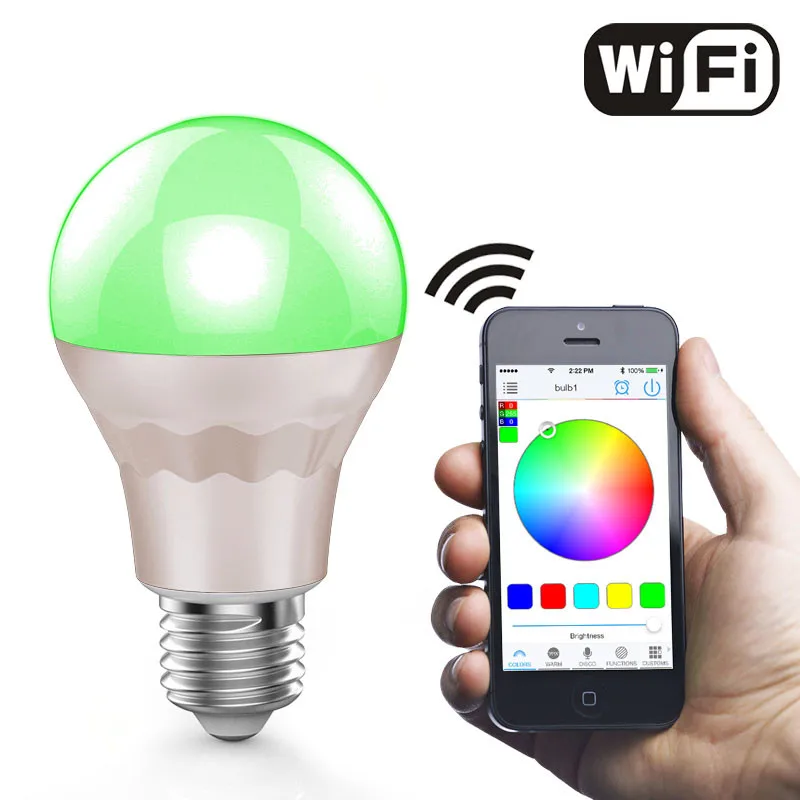 

E27 7.5W Smart Wifi Bulb RGB White Led bulb AC85-265V Wireless remote controller lamp led light Dimmmable bulbs for IOS Android
