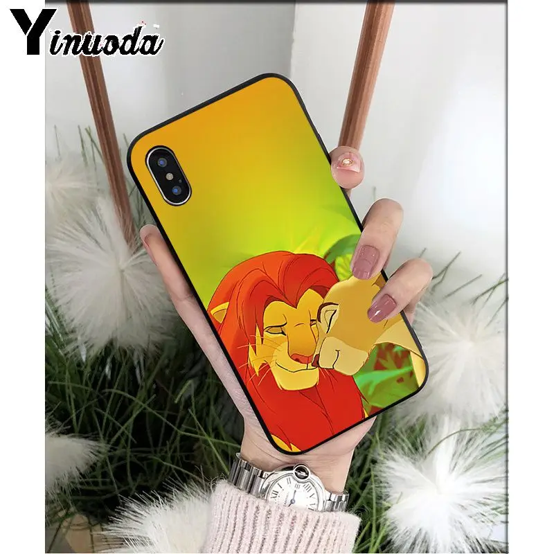 Yinuoda Lion King Simba TPU Мягкий силиконовый черный чехол для телефона iPhone 5 5Sx 6 7 7plus 8 8Plus X XS MAX XR