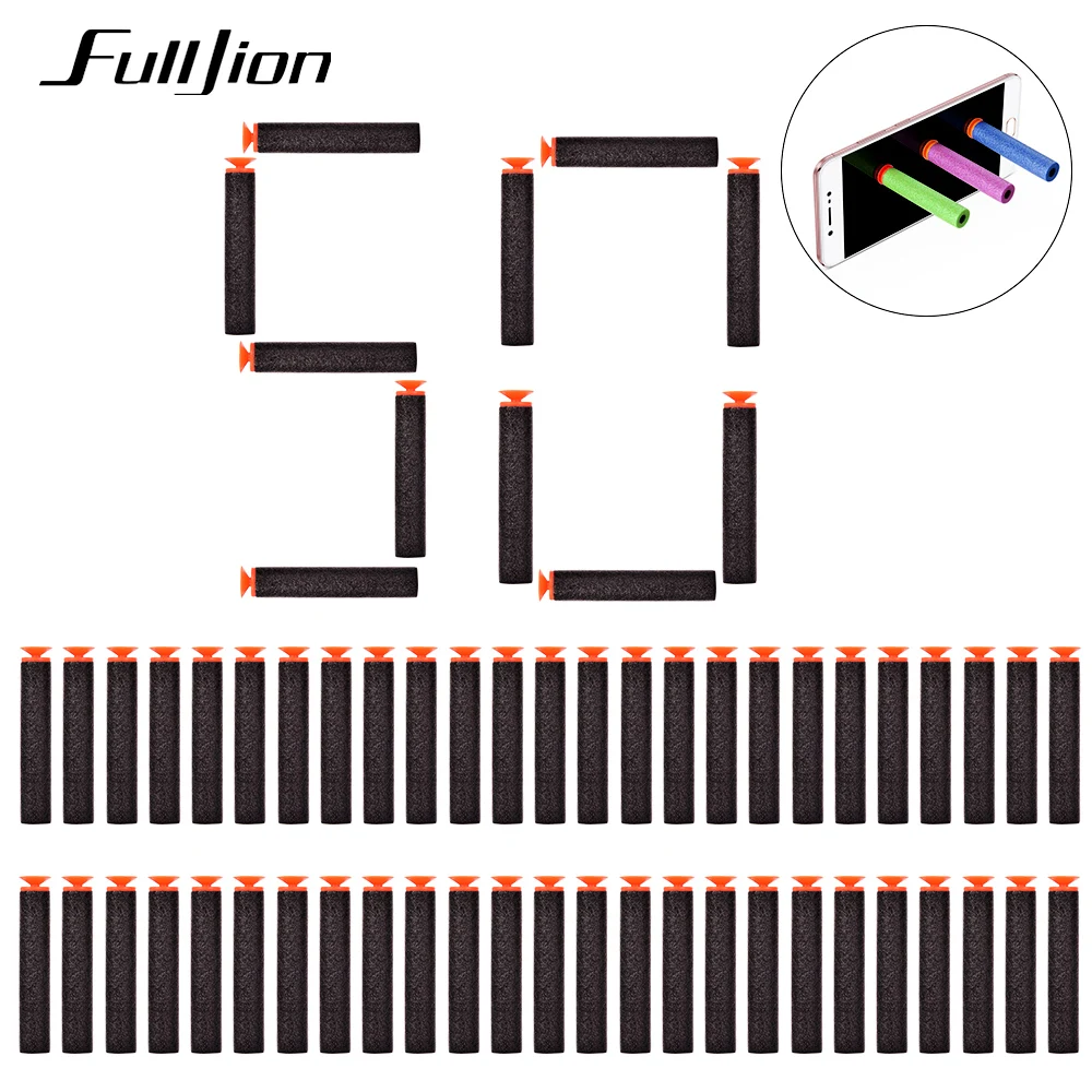 

Fulljion 50Pcs Toy Gun Bullets 7.2CM EVA Soft Orbeez Revolver Sniper Pistole Guns Refill Darts Airsoft Pistol Suction Blasters