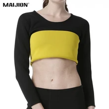 Maijion 3XL Для женщин Вес потери Рубашки йоги горячий пот Средства ухода за кожей Shaper с длинным рукавом сауна футболка Девушка похудения Бег Йога Спорт топы корректирующие