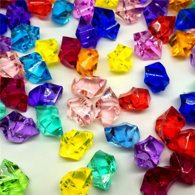

10pc/Lot Irregular Acrylic Crystal Stone Plastic Crystal Stone Plastic Color Stone Ice Cube Stone Home Decoration Craft Supplies