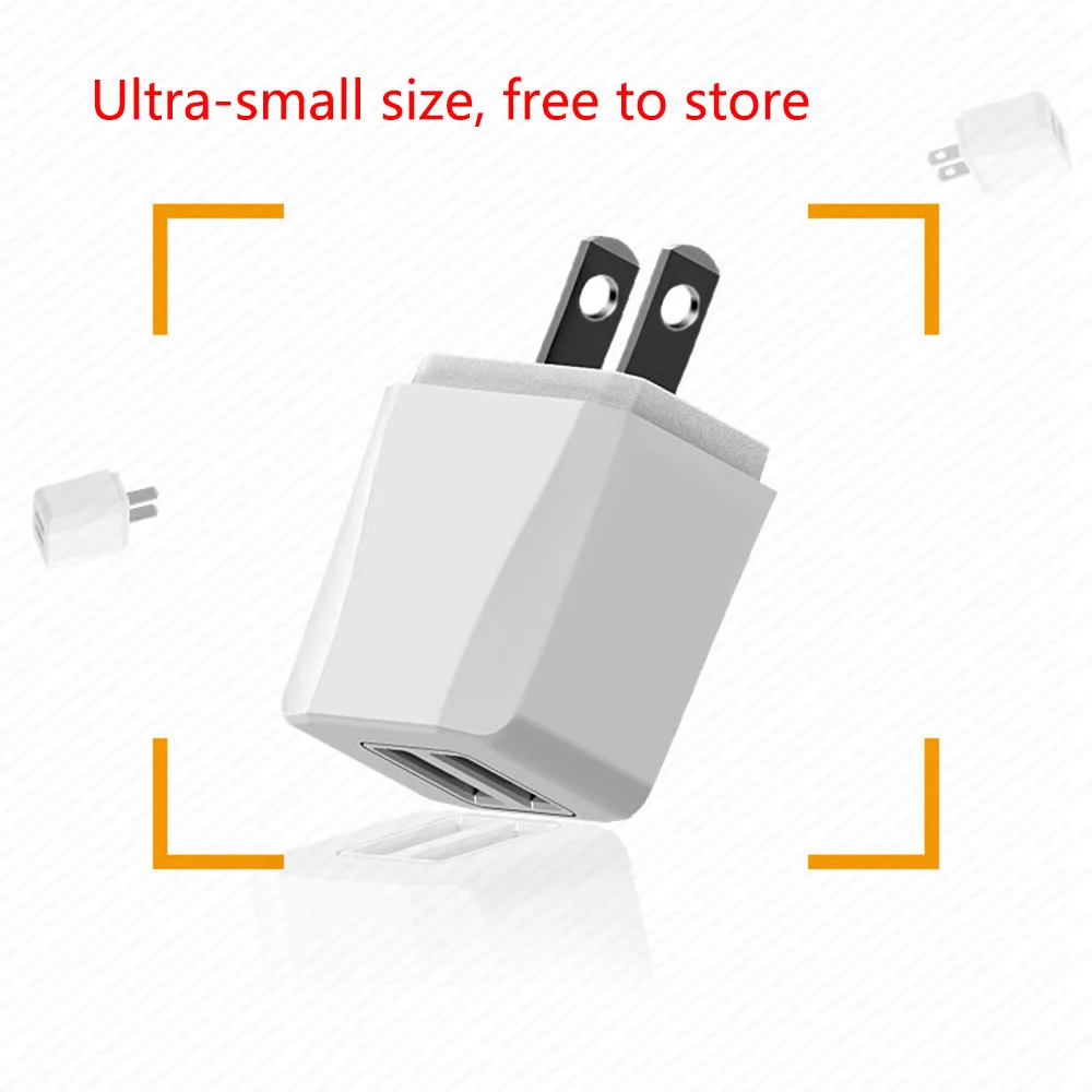 

5V 2.1A Smart Travel Dual USB Charger Adapter Wall Portable US Plug Mobile Phone Charger for iPhone Samsung Xiaomi Tablet
