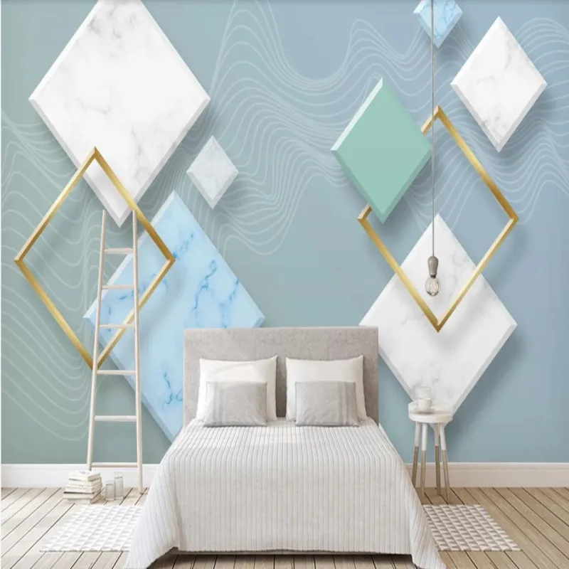 

Nordic modern minimalist three-dimensional abstract geometric living room TV background wall