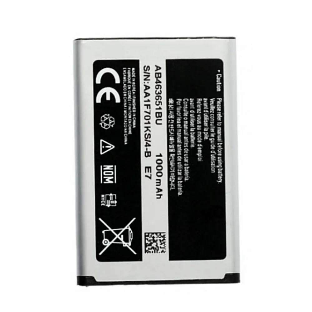 Высокое качество литий-ионный аккумулятор Батарея AB463651BU для samsung W559 S5620I S5630C S5560C C3370 C3200 C3518 J808 F339 S5296 C3322 L708E S5610