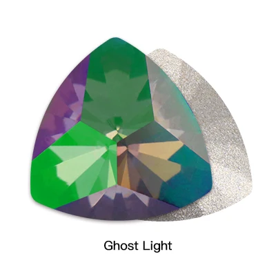 Ghost Light Garment Accessories Fat T-riangle Nail Art Rhinestones Decoration Sewing with Metal Base K9 Glass Rhinestones Crystal Point Back - Цвет: Ghost Light