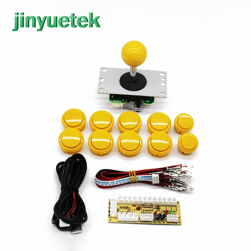  One Joystick Kit Arcade Zero Delay USB Encoder To PC Raspberry pi 5Pin Joystick + 10 Push Buttons