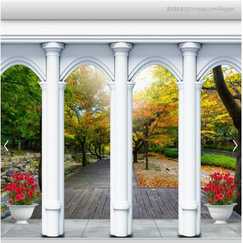 

3D living room background wall paper Roman column landscape 3d background mural wallpaper papel de parede
