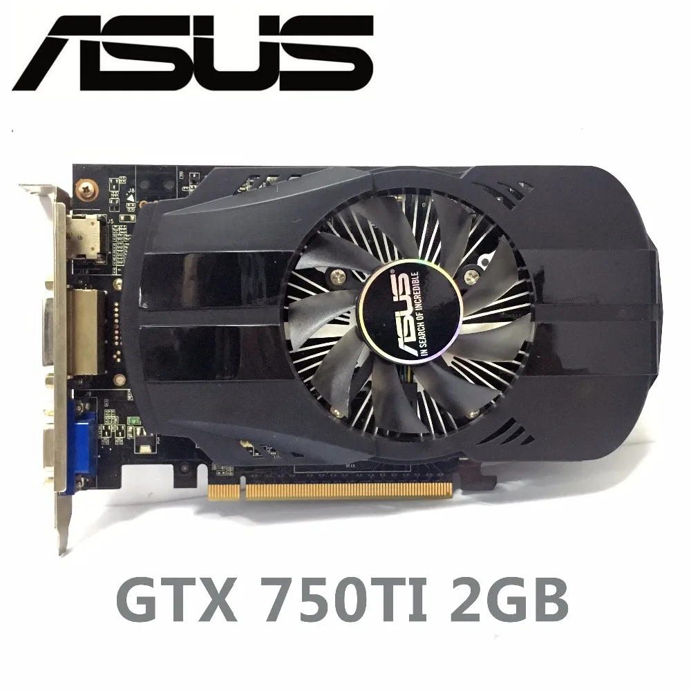 Asus GTX750TI GTX 750TI 2 Гб D5 DDR5 128 бит ПК настольный PCI Express 3,0 компьютерные видеокарты samsung чипсет 2G