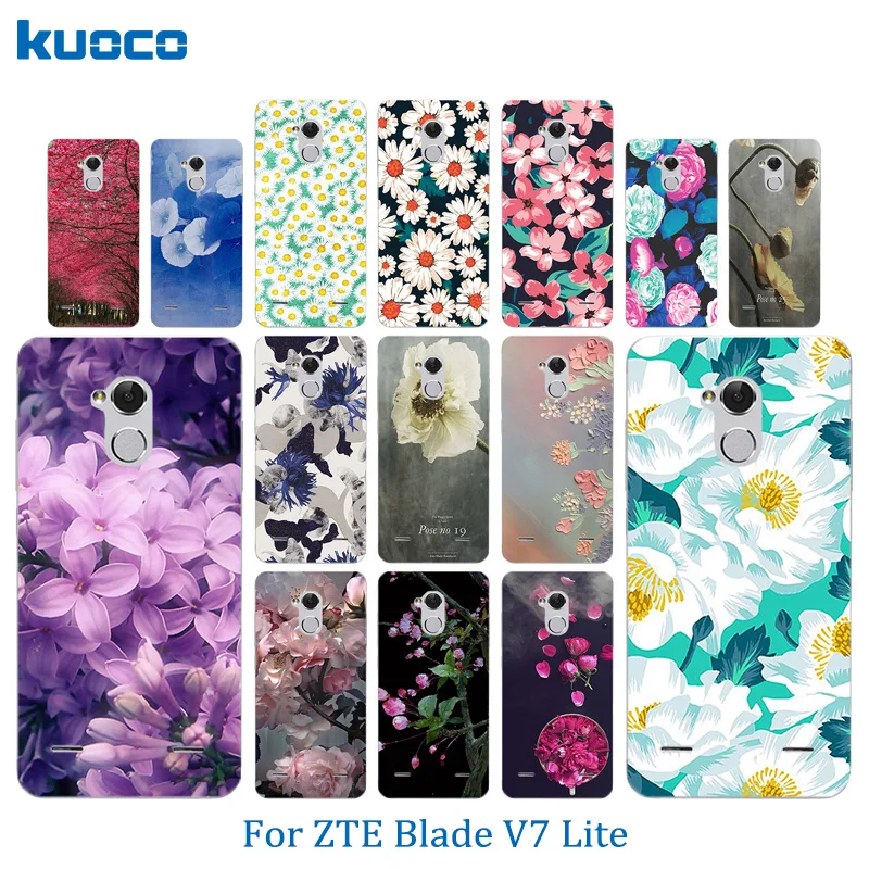 

Funda 5.0 inch for ZTE Blade V7 Lite Phone Case Clear Soft Silicone Blossom Pattern Coque Back Cover for ZTE Blade V 7Lite Shell